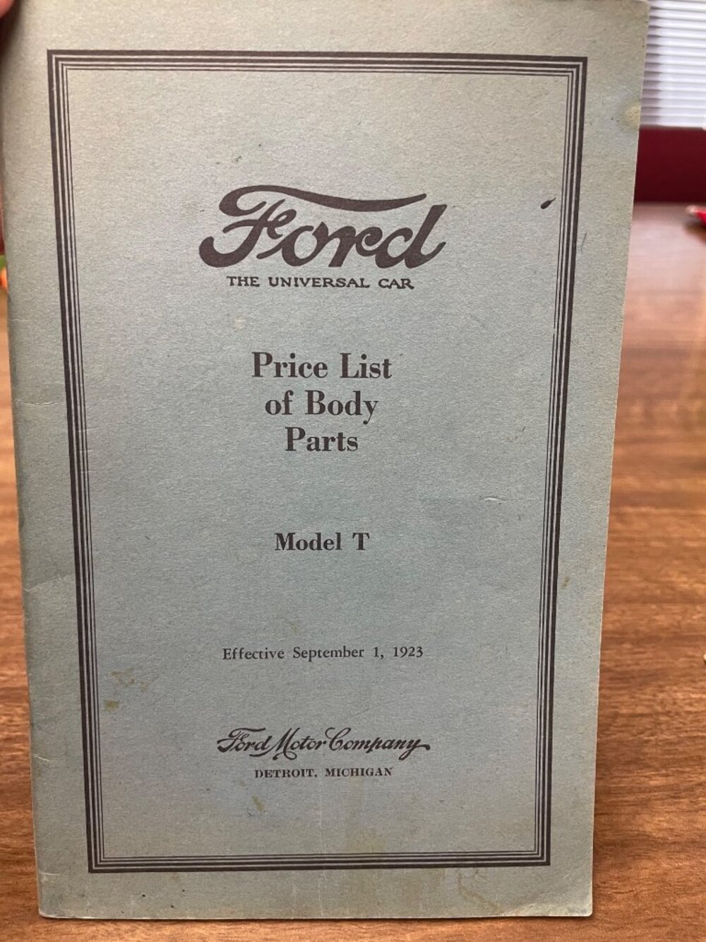 RARE ORIGINAL FORD MODEL T "PRICE LIST OF BODY PARTS" September 1, 1923 | Factor